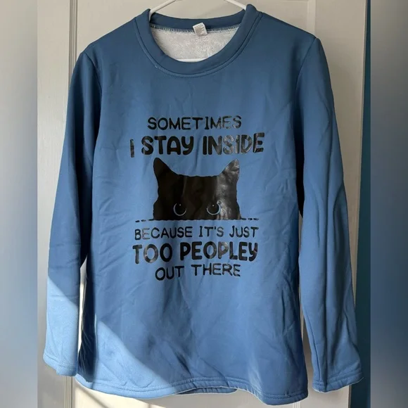 Women's Sweatshirt Pullover Fleece Lined - Picture 2 of 5